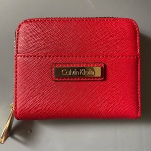 calvin klein red mini wallet